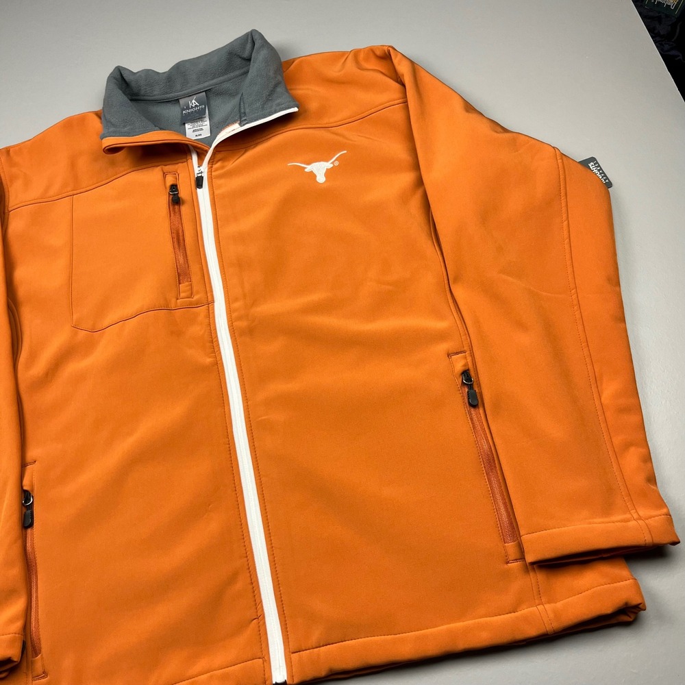Knights Apparel Softshell Jacket Mens XL Orange Texas Longhorns Full Zip Fleece